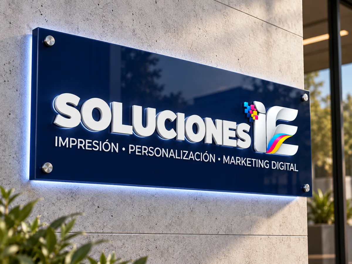 Mockup de anuncios personalizado con el logo de Soluciones IE